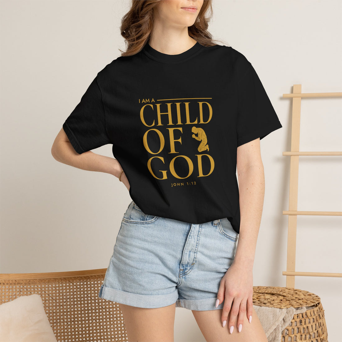 I Am the Child of God Tee — Black