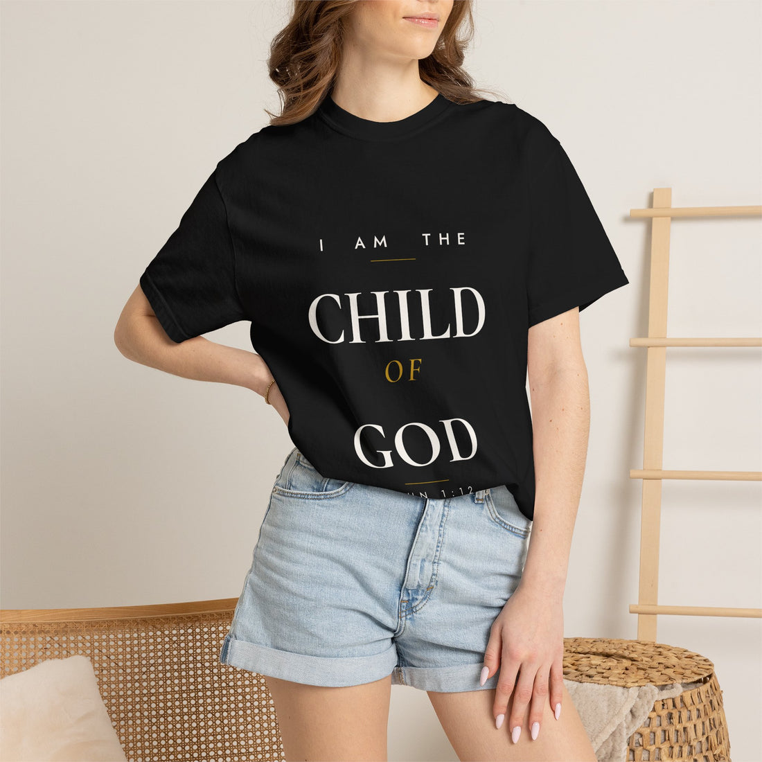 I Am the Child of God Tee — Black